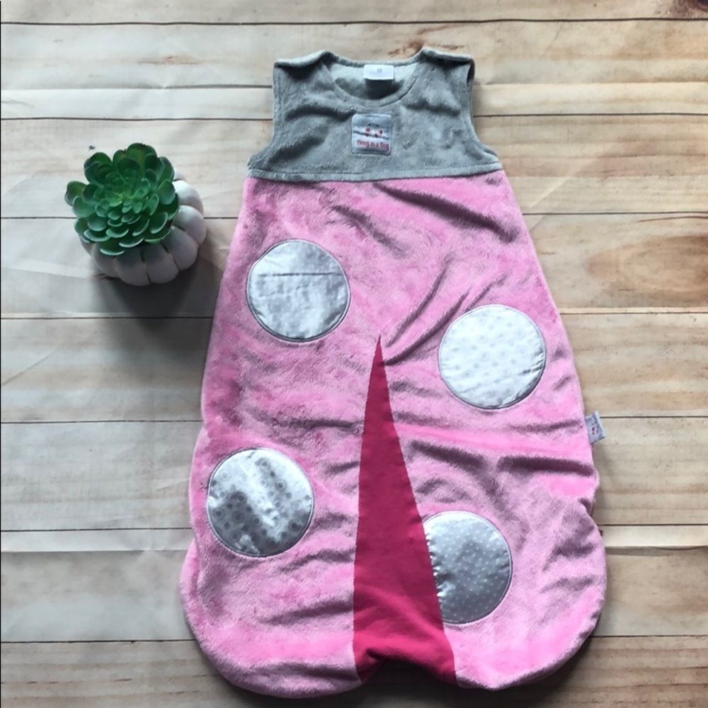 Baby Aspen ladybug fleece/jersey sleepsack 0-6 m